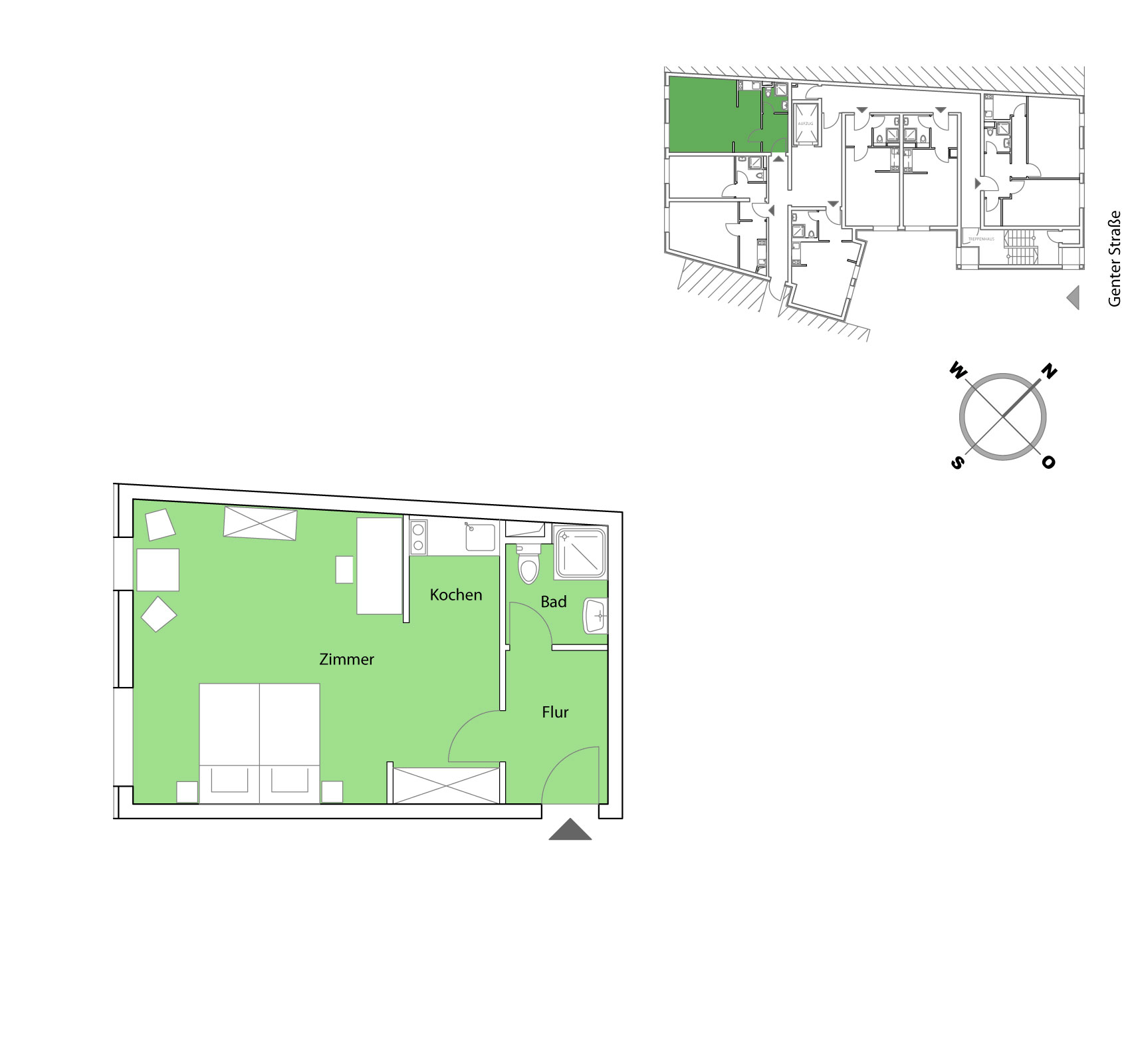 Grundriss Möblierte Apartments in Berlin 37,00 m²