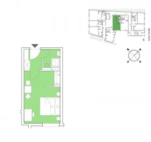 Grundriss Möblierte Apartments in Berlin 25,50 m²